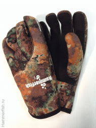 Перчатки 3 мм AQUASTRETCH HAMMERFISH пятипалые (камуфляж)