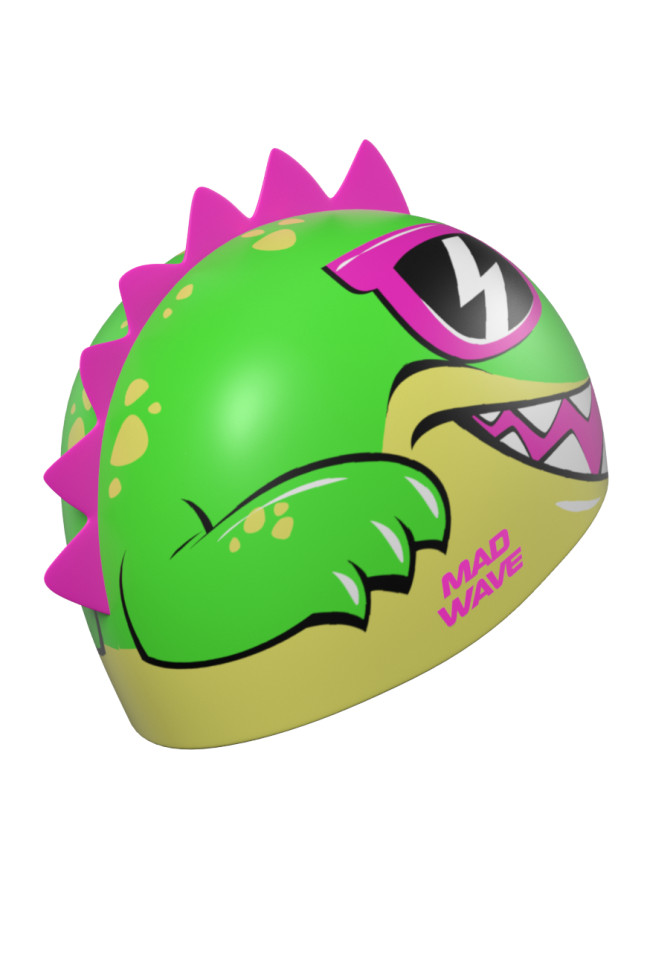 Юниорская силиконовая шапочка DINO with fins