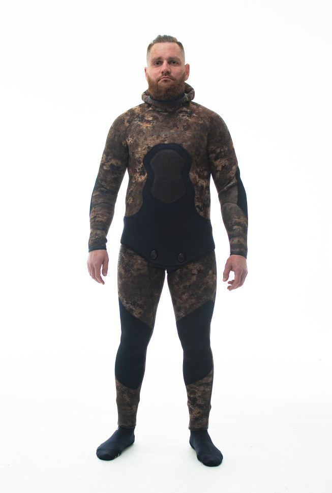 Гидрокостюм 3 мм AQUASTRETCH CAMO BROWN HAMMERFISH/открытая пора