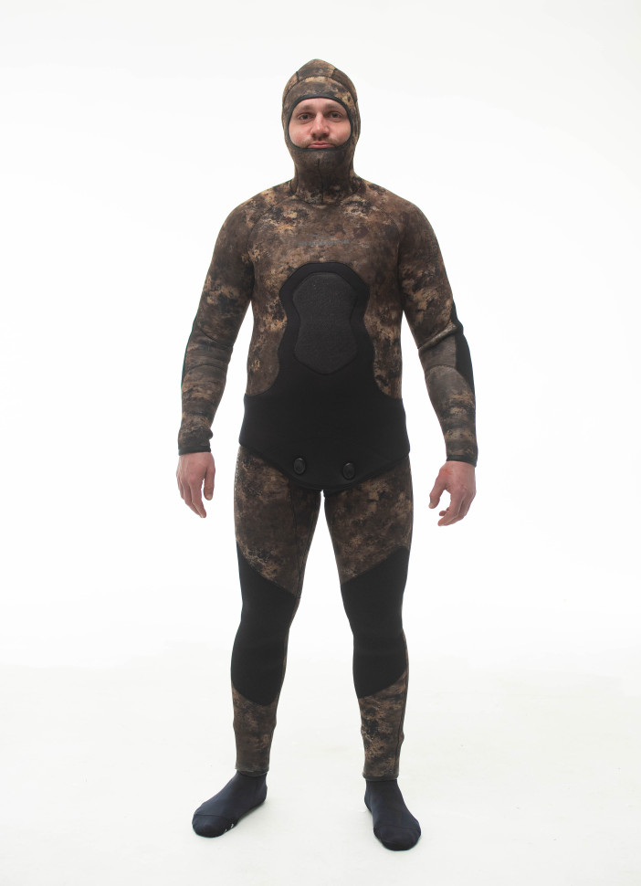 Гидрокостюм 3 мм AQUASTRETCH CAMO BROWN HAMMERFISH/открытая пора