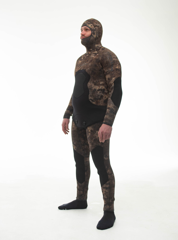 Гидрокостюм 3 мм AQUASTRETCH CAMO BROWN HAMMERFISH/открытая пора