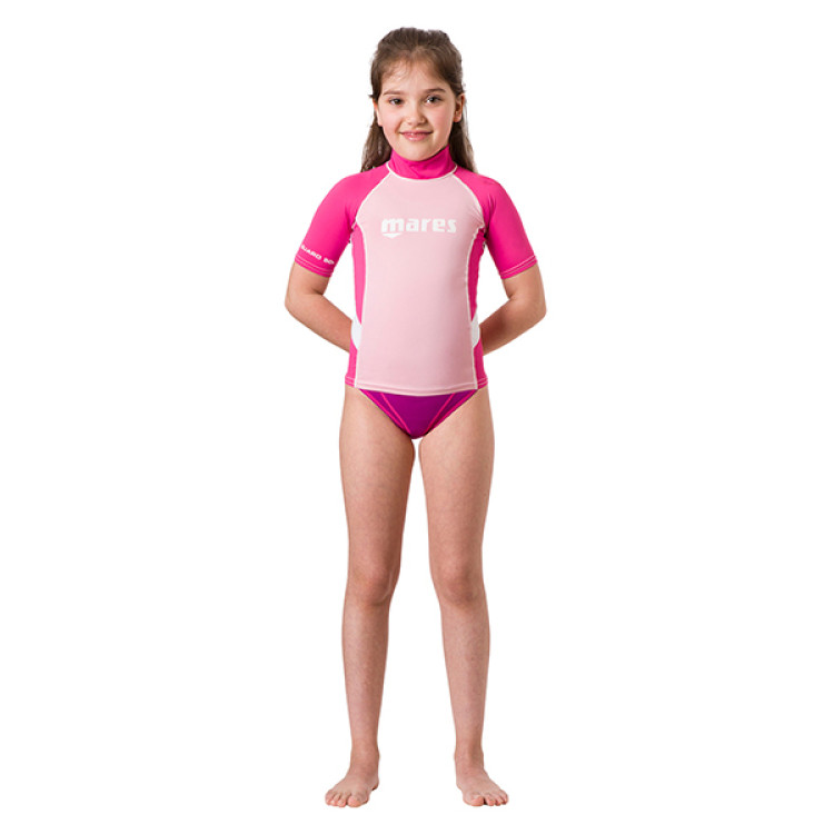 Гидрокостюм-Футболка с коротким рукавом MARES Rash Guard GIRL, Лайкра, для девочки