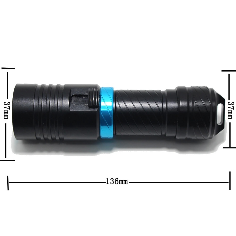 Фонарь SCUBA BROTHERS FLASH BLACK 2000Lm CREE XM-L L2, теплый белый свет