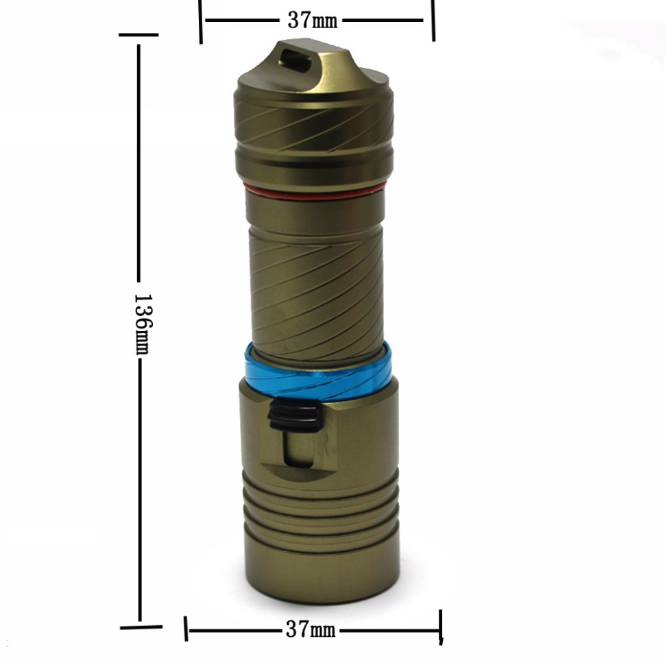 Фонарь SCUBA BROTHERS FLASH GREEN 2000Lm CREE XM-L L2, теплый белый свет