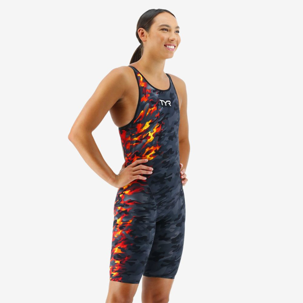 Гидрокостюм с открытой спиной  TYR VENZO Camo Open Back Swimsuit