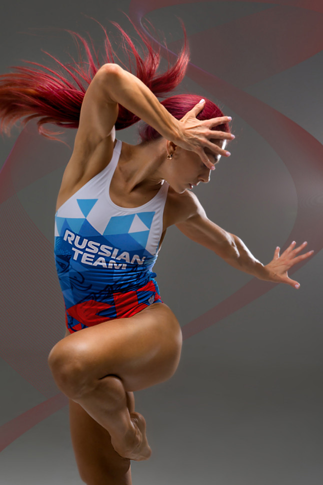 Женский купальник спортивный антихлор RUSSIAN TEAM