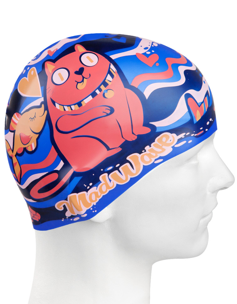 Шапочка для плавания Mad Wave Cat &amp; Fish Junior